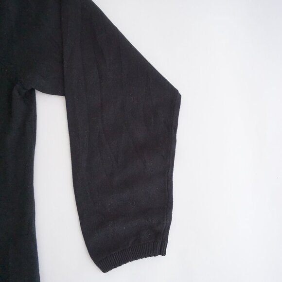 Absolutely Fabulous Black w Gold Beaded Purse Motif Glam 90s Sweater L - Picture 4 of 10